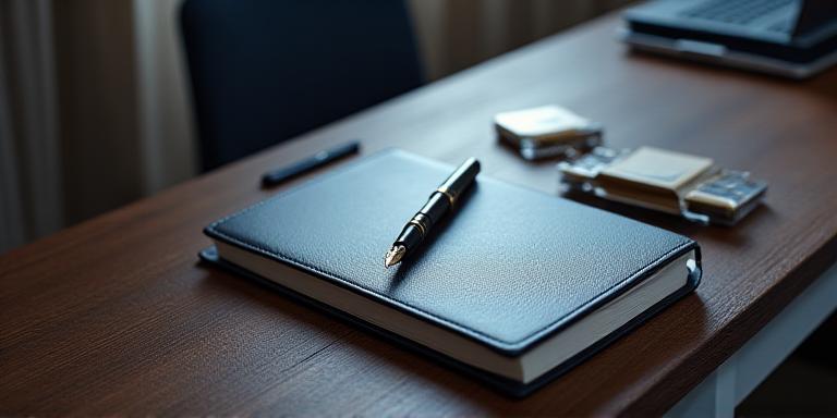 A clean and professional office workspace representing security